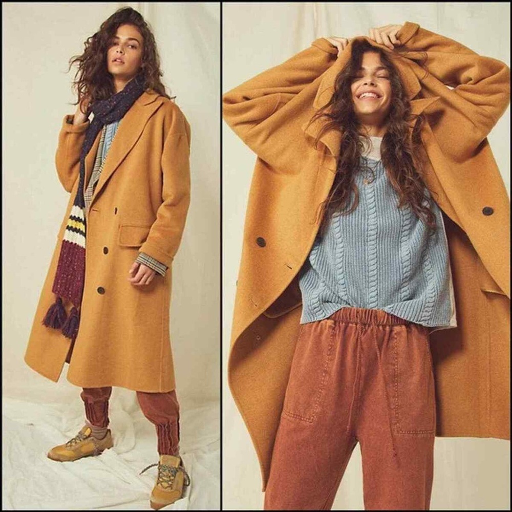 Free People Brown Adore you Coat Oversized